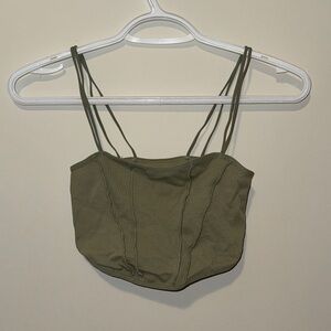 Urban Outfitters Olive Green Ribbed Crop Top